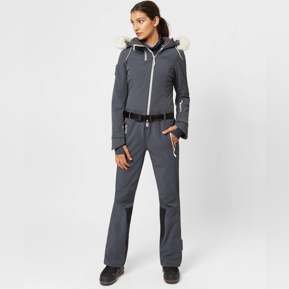 Sweaty Betty Backcountry All in One Ski Suit with Faux Fur Trim